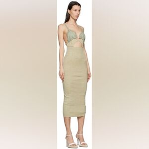Jacquemus Taupe & Green 'La Robe Pila' Dress size XXS(34) and XS(36) BNWT